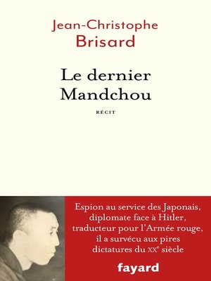 cover image of Le dernier Mandchou
